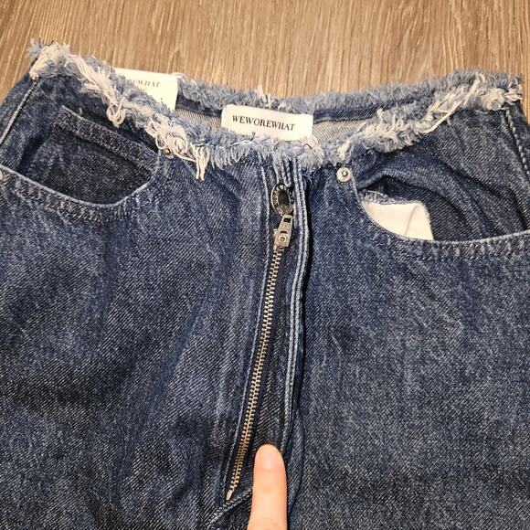 Weworewhat Frayed WB Straight Denim Jeans Size 26 - Picture 5 of 9